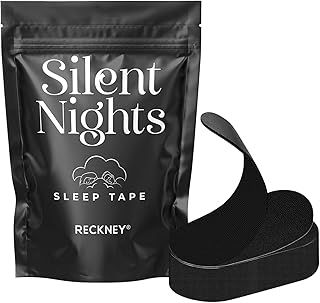 RECKNEY Mouth Tape Hypoallergenic Breathable Sleep Tape for Men & Women Anti-Snoring, Pain-Free Removal Tape, Soft Grade Fabric & Latex Free(30 Strips Black)