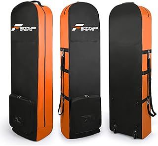 Fortitude Sports Golf Travel Bag, Golf Travel Case with Wheels, Thick Nylon Wheeled Waterproof Durable Protective Golf Flight Bag Cover 133cm x 37cm x 28cm