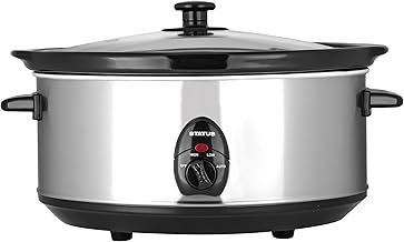 STATUS San Antonio Oval Slow Cooker | 6.5L Slow Cooker Large | 320W Stainless Steel | SANANTONIO1PKB2