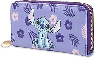 Disney Women's Stitch Wallet Purse Gift Idea Purple One Size Zip, Purple, Taille Unique, Zippered