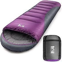 Trail Alpine 400 Hooded Sleeping Bag, 3 to 4 Season Extra Warm Double Quilted 400gsm Hollowfibre Filling, Snug Drawcord Hood, Full Length 2 Way Zipper, Single Adult, Lightweight & Compact with Bag