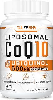 Liposomal CoQ10 Ubiquinol 600mg - High Potency, Superior Absorption for Advanced Heart and Energy Support - 60 Easy-to-Swallow Softgels (60 Count, Pack of 1)