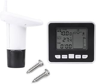 Liquid Level Meter, Oil Tank Level Monitor, Ultrasonic Water Tank Liquid Depth Water Level Sensor Transmitter with Temperature Display, with 3.3 Inch LCD Display