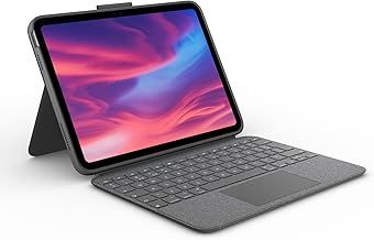 Logitech Combo Touch, Detachable iPad Keyboard Case (10th gen and A16) with Large Precision Trackpad, Full-Size Backlit Keyboard, and Smart Connector Technology, QWERTY UK English Layout - Grey