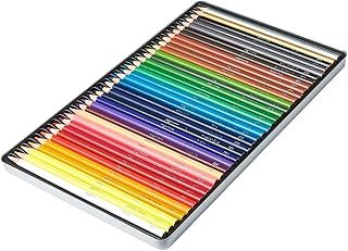 Amazon Basics Coloured Pencils in Tin Box, Pack of 36 - Assorted Colours