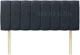 Divan Bed Headboard | Portland Turin Fabric Headboards for 4ft6 Double Size Bed | Elegant design with wooden material headboards for beds (Charcoal, 4ft6 Double Height-20inch)