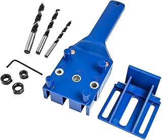ArtisanShow 8PCS Woodworking Dowel Jig Kit - Pocket Hole Drilling Guide With Metal Pins, 6 8 10mm Drill Bits for Carpentry (Blue)