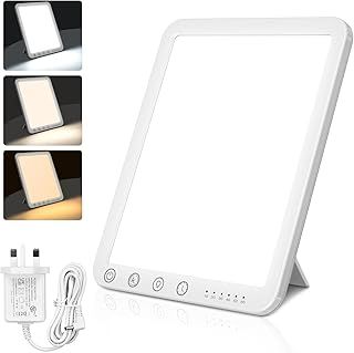 SAD Lamp, 15000 Lux Light Therapy Lamp, UV-Free Natural Sunlight Lamp with 6 Timer Settings 3 Color Temperature & 5 Brightness Levels, Touch Control & 180° Stand, SAD Light with Memory Function