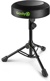 Gravity FD SEAT 1 - Round Musicians Stool, Foldable, Adjustable Height, Black