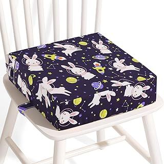 Toddler Booster Seat for Dining Chair,PU Waterproof Strong Support Baby Booster Seat for Dining Table, Table Booster Seat for Toddler with 2 Adjustable Straps, Portable Travel Booster Cushion(Blue)
