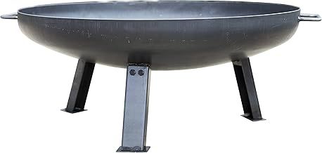 La Hacienda 55576 Pittsburgh Medium Firepit - Industrial Thick Steel - Patio Heater - 360 View - Log Burner, Oiled Steel, 33cm H x 85cm