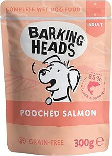 Barking Heads Wet Dog Food - Pooched Salmon - Salmon & Sardine - No Artificial Flavours - Grain-Free Recipe (10 x 300 g)