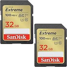 SanDisk 32GB Extreme SDHC cards (2-pack) + RescuePRO Deluxe, up to 100MB/s, UHS-I, Class 10, U3, V30