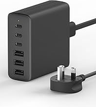USB C Charger Plug, 6-Port Charging Station, 100W MultiPort Charger, PPS+PD+QC Power Adapter for iPhone 14 Pro Max 13 12 11 SE2020 XS XR 8, Galaxy, iPad, Fast Charging Hub