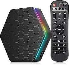 Android 12.0 TV Box, 4GB RAM 64GB ROM Allwinner H618 Quad-Core 64-bit Cortex-A53，Android Box with 2.4GHz/5.0GHz WiFi 10/100M Ethernet, Support H.265/3D/6K Ultra HD/BT 5.0/HDMI 2.0 Smart TV Box