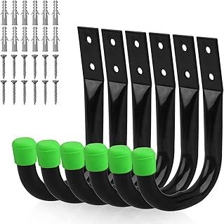 SWANLAKE Heavy Duty Garage Storage Utility Hooks, Utility Hooks for Garage Wall,Color Black (6pcs)-H12CM*L8.9CM