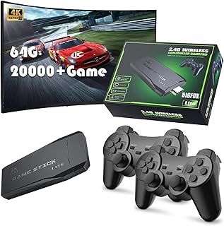 Retro Games Console with Built-in 20000 Games, Plug and Play Retro Game Stick for TV 4K HDMI Output with Dual 2.4G Wireless Controller, for Easter Gift for Kids and Adults