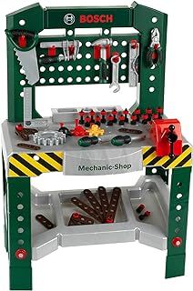 Theo Klein 8574 Bosch Workbench with 77 Parts I With Screwdriver and Spanner, Pliers, Hammer and Much More I Work Surface with Learning Function I Dimensions: 57 cm x 35 cm x 86 cm