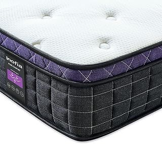Inofia King Size Mattresses,Memory Foam Mattress with Spring 25cm,Sleeping Maximum,Motion Isolated Zero Pressure Hybrid Mattress,Support and Responsive Zoned Spring,100 Night Test (150×200cm)