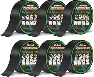 flintronic Joist Tape, 0.7mm*5cm*15m Joist Tape for Decking, Butyl Tape, Self-Adhesive Waterproof deck joist tape, Weather Resistance Joist Tape for Protect Beams and Wood Decks, Black, 6 PCS