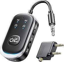 2 in 1 Bluetooth 5.3 Transmitter Receivers for HiFi, Amplifiers, Aux Bluetooth Receiver - Dual Pairs for AirPods, Headphones, with 3.5mm Aux Audio Jack for Home Stereo, Airplane, iPad/Tablets