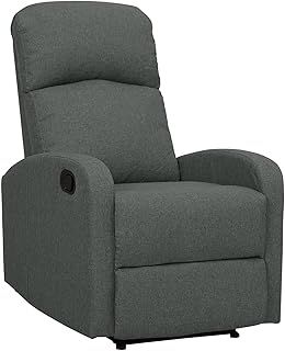 Recliner Arm Chair with Adjustable Leg Rest and Reclining Functions Fabric - Charcoal