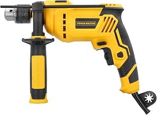 TOUGH MASTER Hammer Drill 650W Variable Speed 13mm Metal Chuck, 2 in 1 Corded Electric Drill & Hammer Drill Function for Concrete Steel Wood with Auxiliary Handle Included