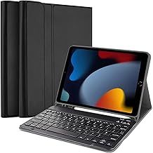 Ducerta Ipad 9th Generation Case with Keyboard, 10.2 Inch Ipad Keyboard Case for (2021)/8th Gen(2020)/ 7th Gen(2019), ipad Air 3/ipad Pro 10.5 Bluetooth Keyboard for Ipad (Black)