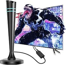 TV Aerial - Digital Indoor TV Aerial with Booster 250+ Long Range Reception for Freeview TV Support 4K 1080P HDTV & 14.8ft Coax Cable