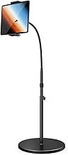 Lamicall Tablet Holder - Gooseneck Mount with Adjustable Height(130-160CM) & Stable Base, for iPad Pro 12.9, 10.5, 9.7, iPad Air, mini 6 5 4 3, 4.7”-13” Tablet - Black
