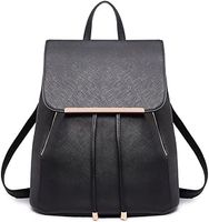 Miss Lulu Backpack Womens Fashion Backpacks Black Backpack Ladies PU Leather Waterproof Daypack Medium School Work Travel