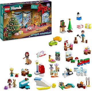 LEGO Friends Advent Calendar 2024, Christmas Countdown Toy for Kids with 24 Surprises Including 5 Mini-Doll Characters and 3 Animal Figures, Themed Gift Idea for 6 Plus Year Old Girls & Boys 42637