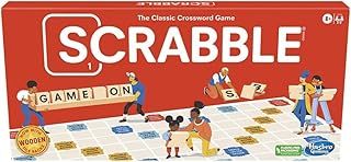 Scrabble Board Game - Classic Crossword for Kids Ages 8 and Up, Fun Family Activity for 2-4 Players