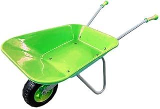 New Child Kids Metal Wheelbarrow - Green/Silver - Toy, Play, Farm, Gardening