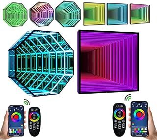 Infinity Mirror Tunnel Lamp, Single-Sided LED 3D Mirror Night Light, Square & Octagonal Party Decoration, Sensory Infinity Light for Home, Desk, Living Room,50cm/19.7"