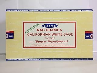 Satya Nag Champa ( CALIFORNIAN WHITE SAGE ) Incense Sticks 12 Packsx 15g