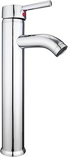 Basin Taps Tall Single Lever Chrome Bathroom Sink Basin Mixer Tap High Rise Countertop Tap