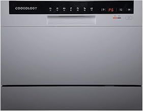 CTTD6WH Mini Counter Top Dishwasher in Silver - 6.5 Litre Capacity - Table Top - Compact Design - 6 Drying Settings - 7 Wash Cycles - ECO Friendly Mode