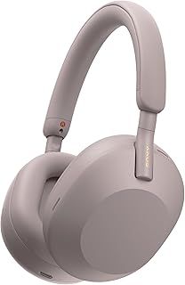 Sony WH-1000XM5 Noise Cancelling Wireless Over-Ear Headphones, Bluetooth, Clear Call Quality, Hi-Res, Up to 30hr Battery Life, Quick Charge, Alexa & Google Assistant, iOS & Android - Smoky Pink