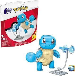 MEGA Pokémon Building Toys Set Build & Show Squirtle with 199 Pieces, Articulated and Poseable, 4 Inches Tall, for Kids, GYH00