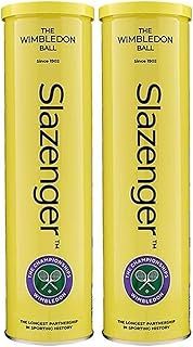 zaizah 4 - Balls Slazenger Wimbledon Tennis Balls Official Championship Ball - Durable, High-Performance for All Court Types - Premium Quality Yellow Tennis Balls - Long-Lasting Performance.