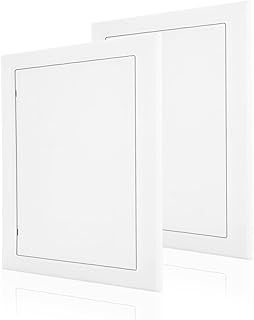 WOPPLXY 2PCS White Plastic Access Panel - 200 x 300 MM ABS Inspection Hatch Door - Plastic Revision Ceiling Hatch Door 8 x 12 Inch