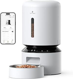 PETLIBRO Automatic Cat Feeder, Smart App Control via 5 GHz WiFi, 5L Pet Dry Food Dispenser, Timed Control, Suitable for Dogs and Cats, Portion Adjustable, Plug-in Power Supply Required, White