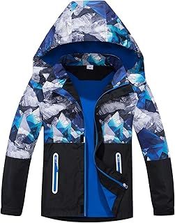 NATUST Boys Waterproof Jacket Fleece Lined Raincoat