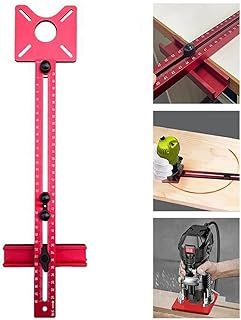 Router Milling Groove Bracket,4 in 1 Router Milling Groove Bracket, Adjustable Cabinet Template Tool, Aluminium Router Table Insert Plate for Woodworking (Rose Gold)