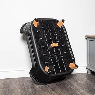 77cm x 58cm Black Plastic Raised Pet Basket with Legs - Waterproof & Chew Proof Hard Pet Basket – Raised Vet Bed for Dogs & Cats – Indoor & Outdoor Use