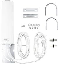 BOOBRIE 4G 5G LTE Antenna Outdoor 10dBi SMA TS9 Adapter 698-2700 3300-3800MHz WiFi Antenna Outdoor Dual SMA Male 5M RG58 Cable High Gain 4G LTE OmniDirectional Router Hotspot