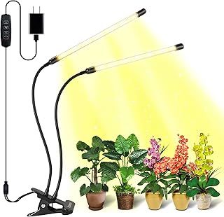 bseah Grow Light Plant Light Indoor Plants, Full Spectrum Clip Plant Growing Lamp, 10-Level Dimmable, Auto On Off Timing 3 9 12Hrs (Yello)