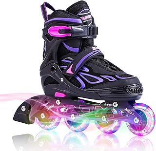 2pm Sports Adjustable Light up Kids Inline Skates, Inline Skates for Boys and Girls
