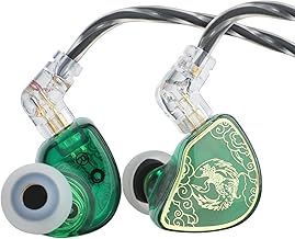 Linsoul TANGZU Wan’er S.G HiFi 10mm Dynamic Driver PET Diaphragm in-Ear Earphone with Ergonomic Shape, Detachable Recessed 2Pin OFC Braided Cable for Audiophile Musician DJ Stage(Green, With Mic)